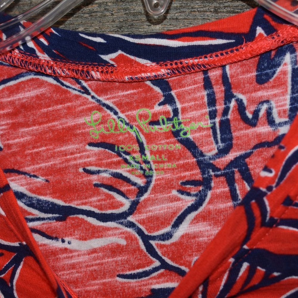 Lilly Pulitzer Lexie Crew Short Sleeve Top XS - Picture 2 of 4